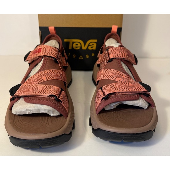 Teva Grandview Max Sandals Women 8 MahoganyCoral Hiking Trail Vibram 1166230 NEW - Picture 2 of 7